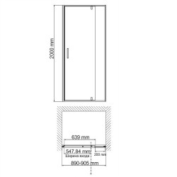 Душевая дверь WasserKRAFT Neime 90 19P04