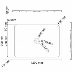 Душевой поддон из искусственного камня WasserKRAFT Dinkel 120х90 58T07