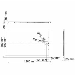 Душевой поддон из искусственного камня WasserKRAFT Mindel 120х80 85T06