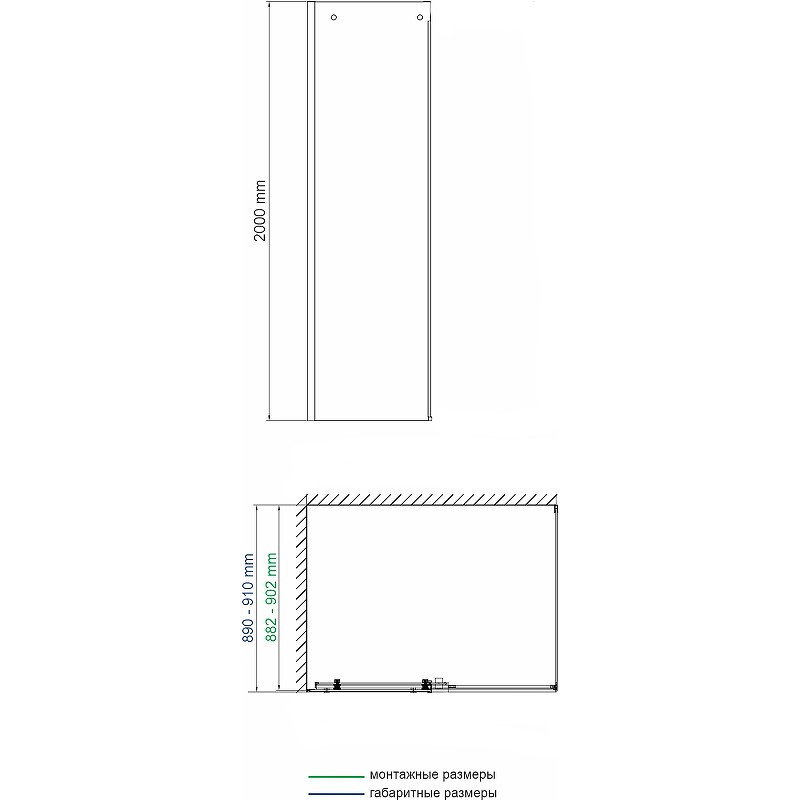 Душевая стенка WasserKRAFT Vils 90 56R07-RP90