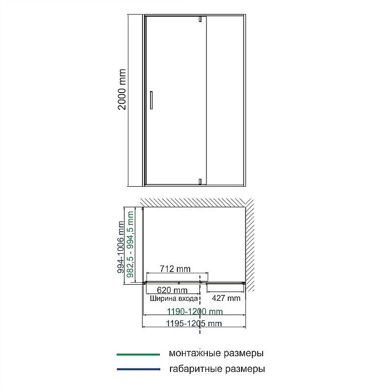 Душевой уголок WasserKRAFT Neime 120x100 19P10
