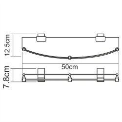 Стеклянная полка WasserKRAFT Lopau K-6044