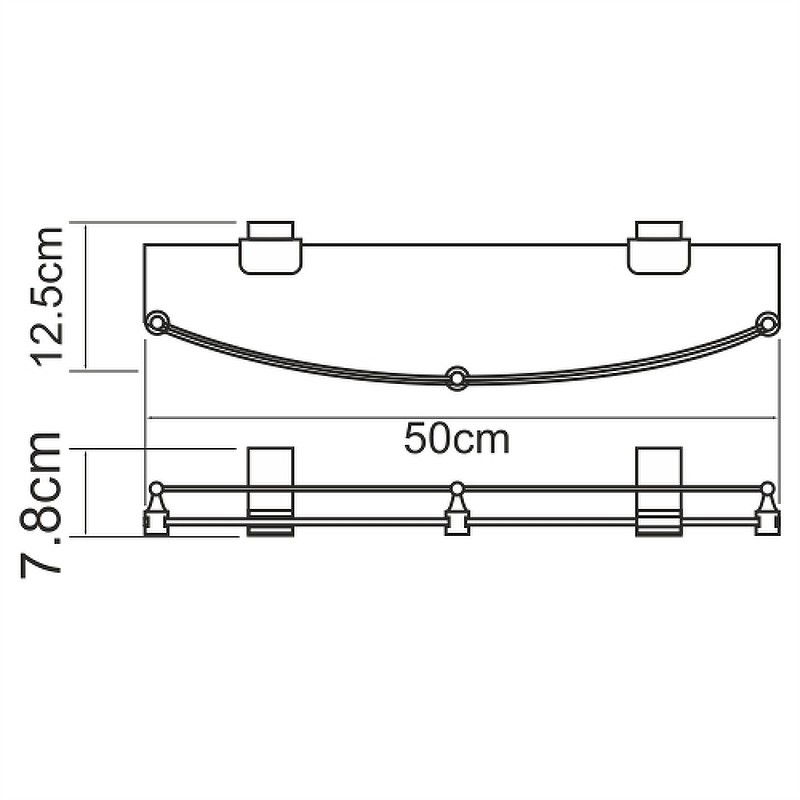 Стеклянная полка WasserKRAFT Lopau K-6044