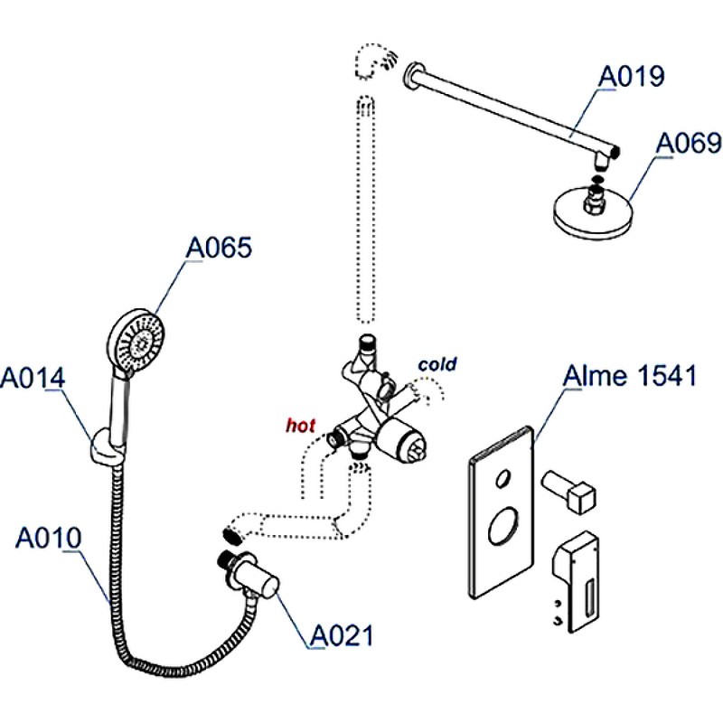 Душевая система WasserKRAFT Alme A16069