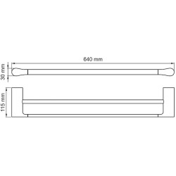 Полотенцедержатель WasserKRAFT Elbе K-7240 двойной