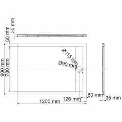 Душевой поддон из искусственного камня WasserKRAFT Mindel 120х90 85T07