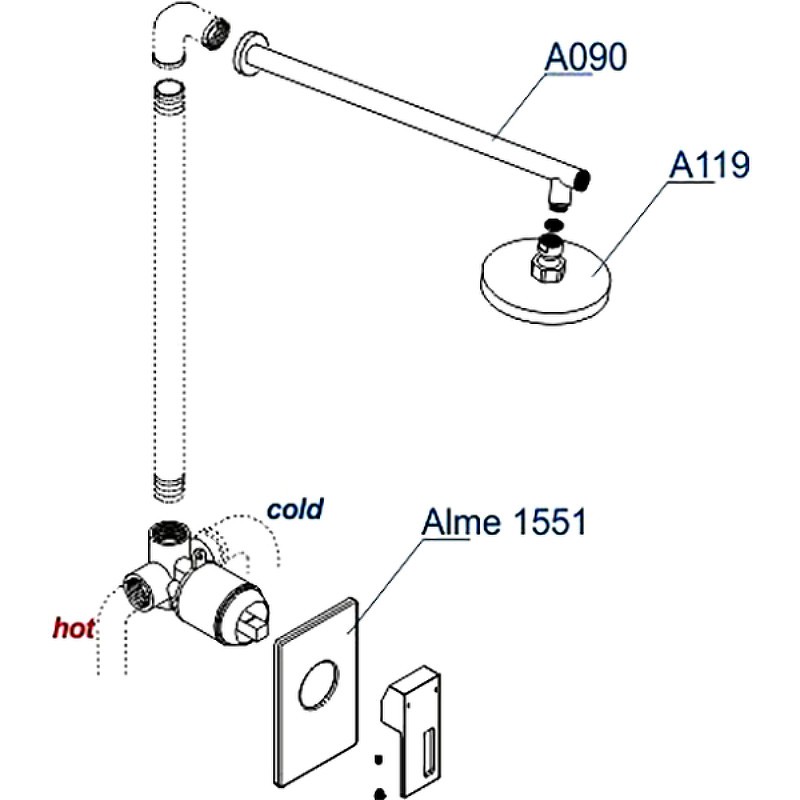 Душевая система WasserKRAFT Alme A12119