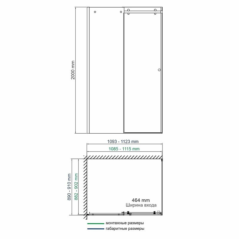 Душевой уголок WasserKRAFT Vils 110x90 56R15