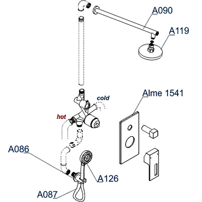 Душевая система WasserKRAFT Alme A16590