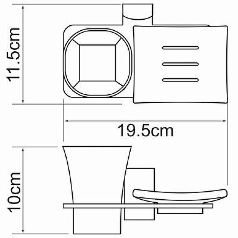 Стакан для зубных щеток с мыльницей WasserKRAFT Exter K-5226