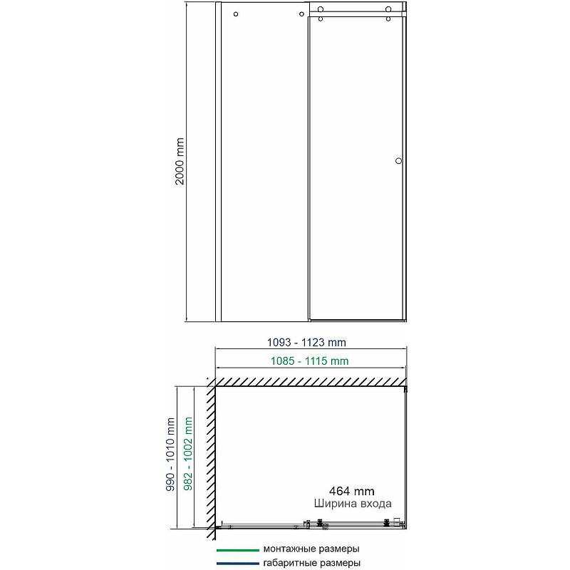 Душевой уголок WasserKRAFT Vils 110x100 56R16