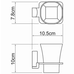 Стакан для зубных щеток WasserKRAFT Exter K-5228