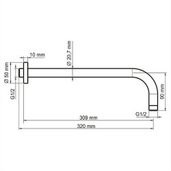 Кронштейн для верхнего душа WasserKRAFT A079