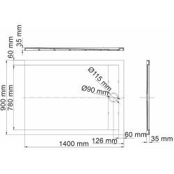 Душевой поддон из искусственного камня WasserKRAFT Abens 140x90 20T36