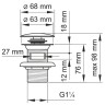 донный клапан WasserKRAFT A024 click-clack