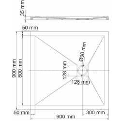 Душевой поддон из искусственного камня WasserKRAFT Aller 90x90 10T03