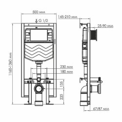 монтажная рама WasserKRAFT Vils 56TLT.010.ME.CH04 для унитаза
