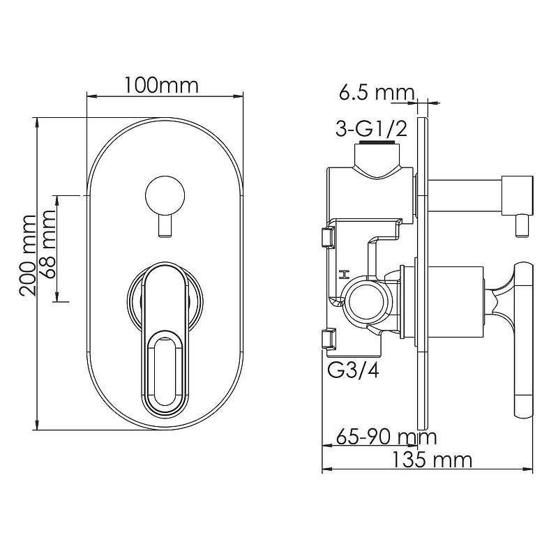 Душевая система WasserKRAFT Kammel A16830