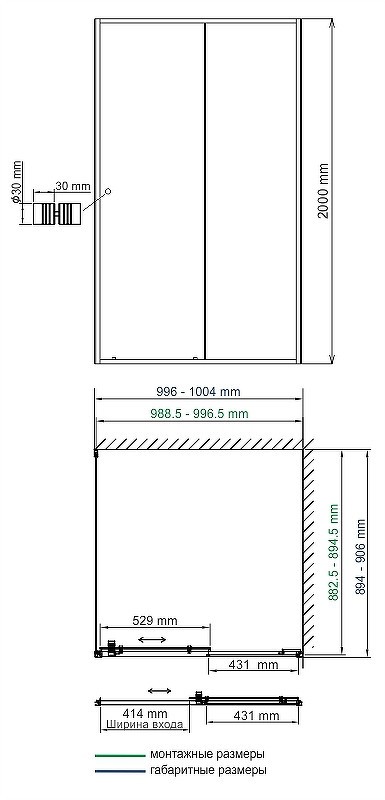 Душевой уголок WasserKRAFT Rhin 100x90 44S22