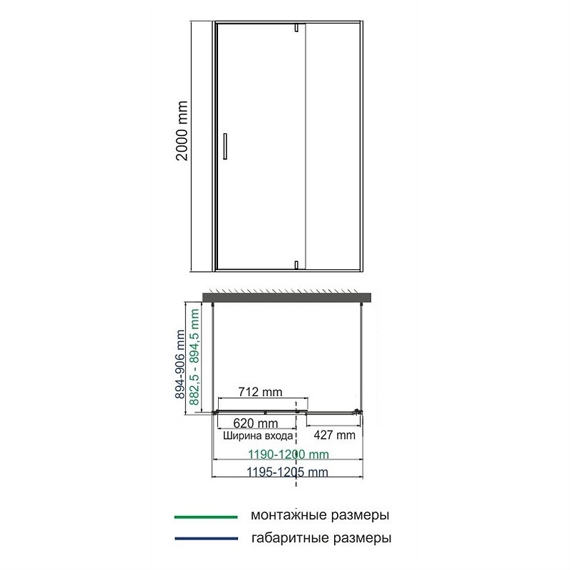 Душевой уголок WasserKRAFT Elbe 120x90 74P21