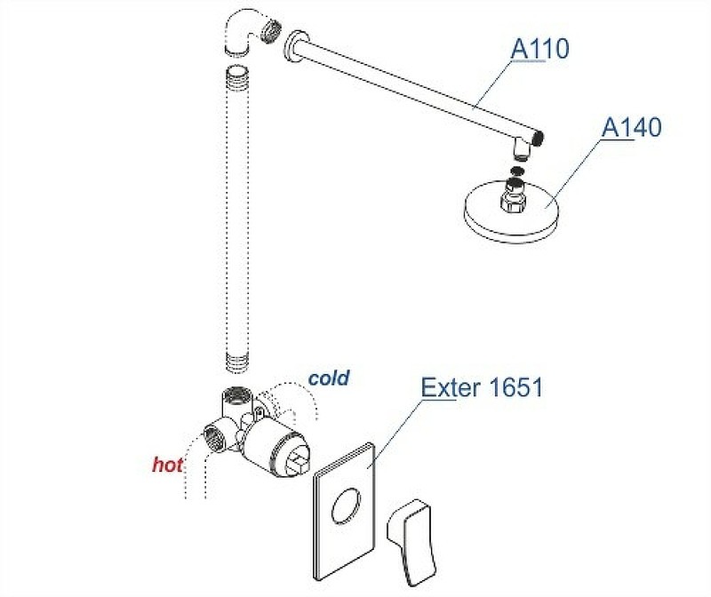 Душевая система WasserKRAFT Exter A12610