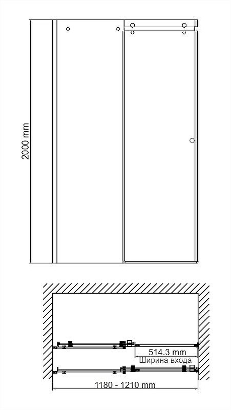 Душевая дверь WasserKRAFT Vils 120 56R05