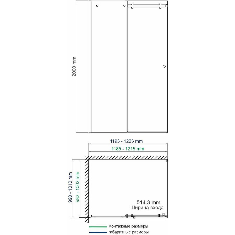 Душевой уголок WasserKRAFT Vils 120x100 56R10