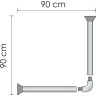 Карниз для ванны WasserKRAFT Elbe 90x90 SC-729090