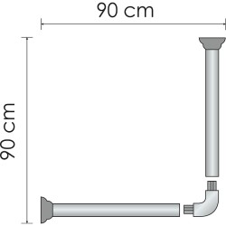 Карниз для ванны WasserKRAFT Elbe 90x90 SC-729090