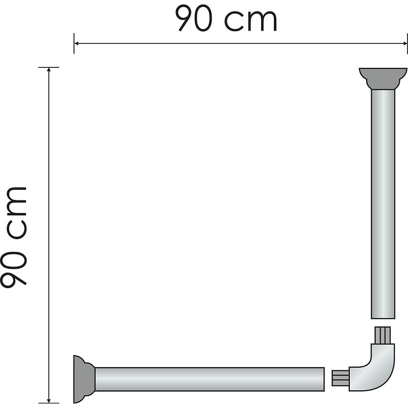 Карниз для ванны WasserKRAFT Elbe 90x90 SC-729090
