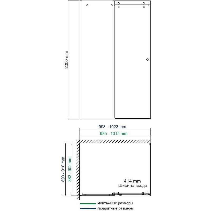 Душевой уголок WasserKRAFT Vils 100x90 56R22