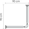 Карниз для ванны WasserKRAFT Kammel 90x90 SC-839090