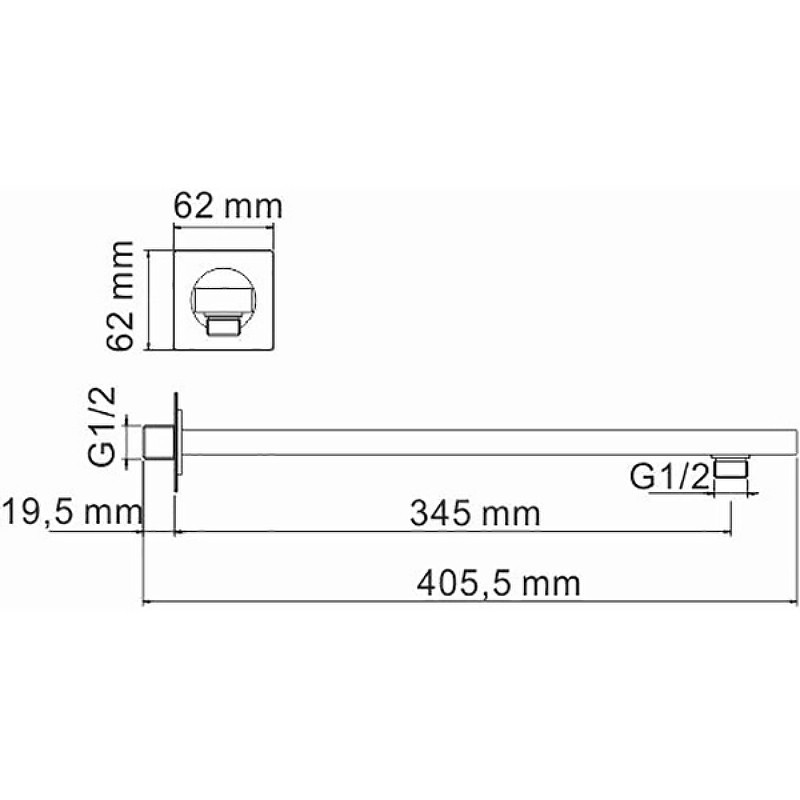Кронштейн для верхнего душа WasserKRAFT Exter A110