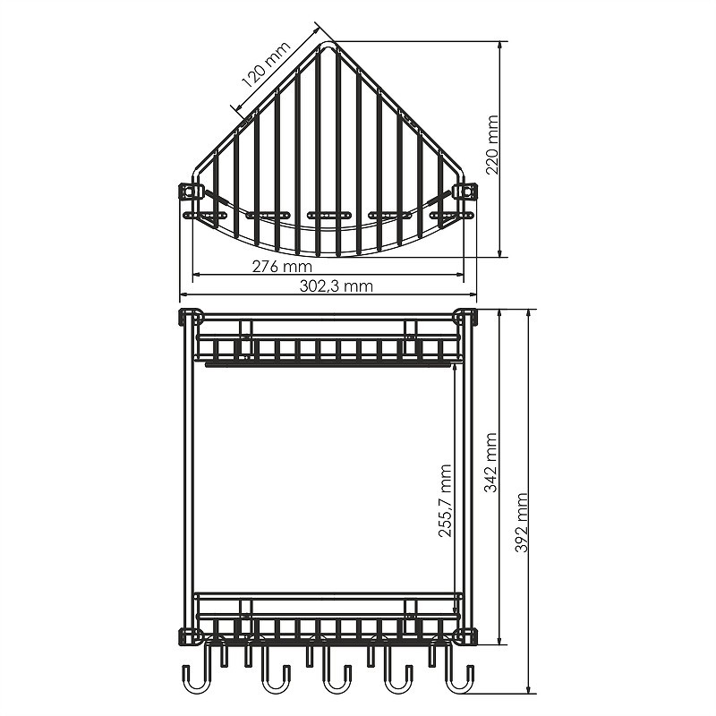 Полка корзина WasserKRAFT K-1222 угловая