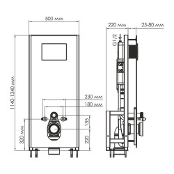 монтажная рама WasserKRAFT Glan 66TLT.010.ME.WH.CH02 для унитаза