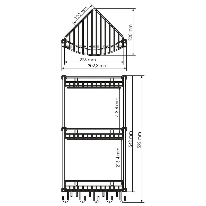 Полка корзина WasserKRAFT K-1233 угловая