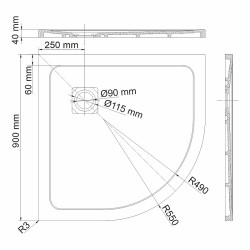 Душевой поддон из искусственного камня WasserKRAFT Neime 90х90 19T01