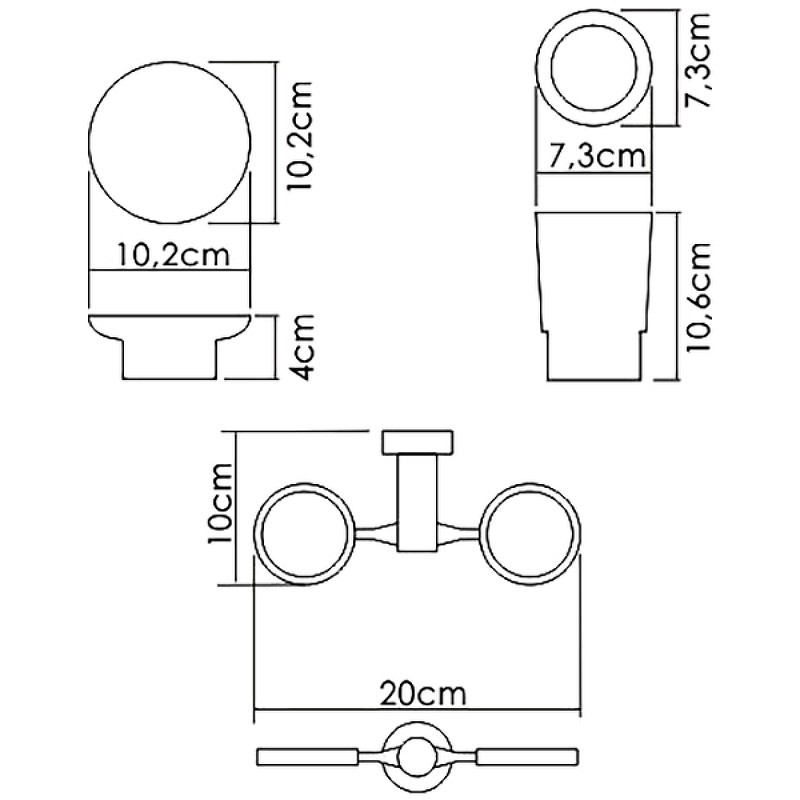Стакан для зубных щеток с мыльницей WasserKRAFT K-28226