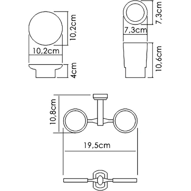 Стакан для зубных щеток с мыльницей WasserKRAFT K-28126