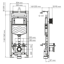 Инсталляция WasserKRAFT Alme 15TLT.010.ME.MB01 для унитаза