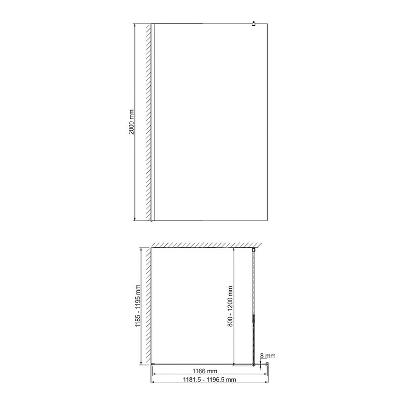 Душевая перегородка WasserKRAFT Rur 120 30W40MB-FL