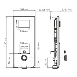 монтажная рама WasserKRAFT Abens 20TLT.010.ME.WH.CH02 для унитаза