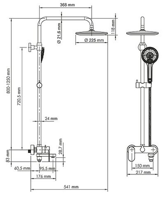 Душевая система WasserKRAFT Mindel A18501
