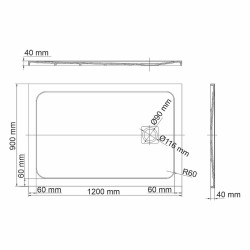 Душевой поддон из искусственного камня WasserKRAFT Rhin 120x90 44T07