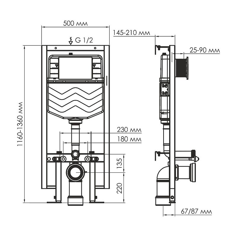 монтажная рама WasserKRAFT Vils 56TLT.010.ME.CH02 для унитаза