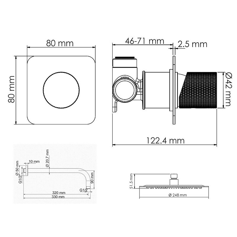 Душевая система WasserKRAFT Tauber A6451.097.121