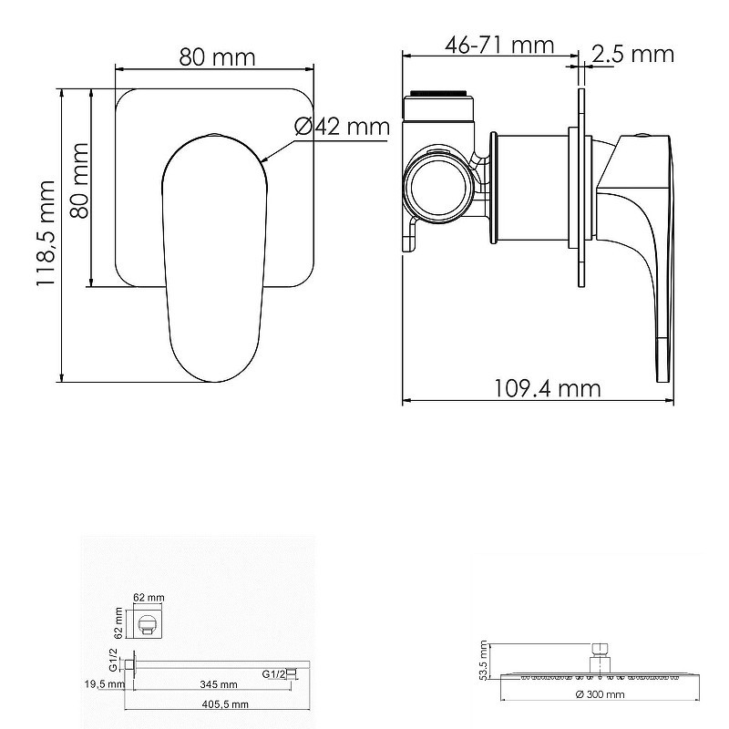 Душевая система WasserKRAFT Havel A3651.180.259