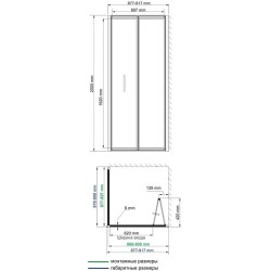 Душевая стенка WasserKRAFT Weser 90 78F03-RP90