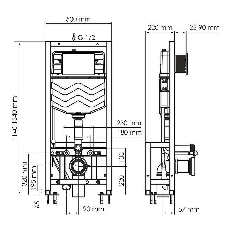 монтажная рама WasserKRAFT Dill 61TLT.010.ME.BN03 для унитаза