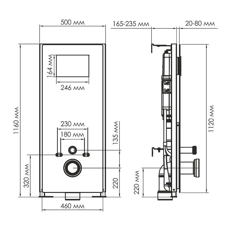 Инсталляция WasserKRAFT Abens 20TLT.010.ME.WH.MG01 для унитаза